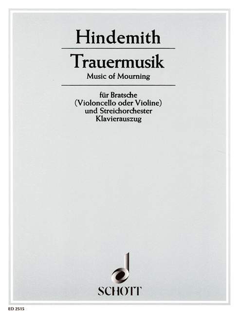 Trauermusik Music of Mourning 辛德密特 葬禮音樂 小提琴加鋼琴 朔特版 | 小雅音樂 Hsiaoya Music