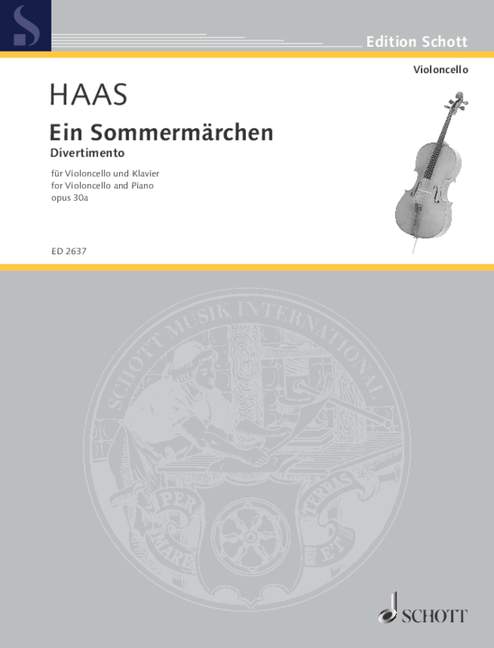 Ein Sommermärchen op. 30a Edition for Cello solo 哈斯約瑟夫 大提琴 大提琴獨奏 朔特版 | 小雅音樂 Hsiaoya Music