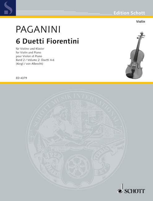 6 Duetti Fiorentini Band 2 Duetti 4-6 帕格尼尼 二重奏 二重奏 小提琴加鋼琴 朔特版 | 小雅音樂 Hsiaoya Music