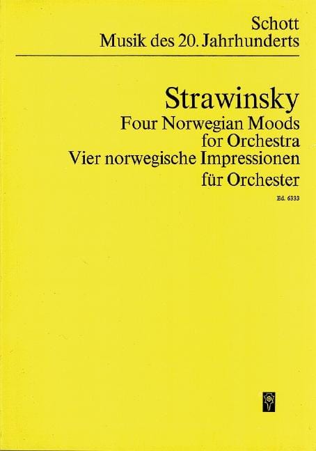 Four Norwegian Moods for orchestra 斯特拉溫斯基．伊果 霍爾貝格組曲 管弦樂團 總譜 朔特版 | 小雅音樂 Hsiaoya Music