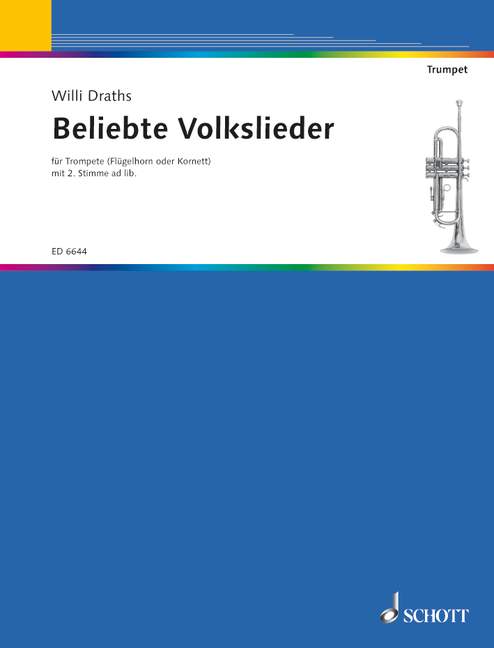 Beliebte Volkslieder für Trompete 28 deutsche und europäische Volkslieder in leichtem Satz 小號獨奏 朔特版 | 小雅音樂 Hsiaoya Music
