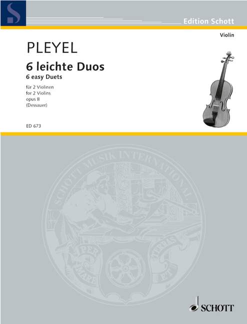 6 easy Duos op. 8 Sonatinas 普雷耶爾 二重奏 小奏鳴曲 雙小提琴 朔特版 | 小雅音樂 Hsiaoya Music
