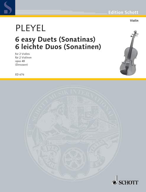 6 easy Duets op. 48 Sonatinas 普雷耶爾 二重奏 小奏鳴曲 雙小提琴 朔特版 | 小雅音樂 Hsiaoya Music