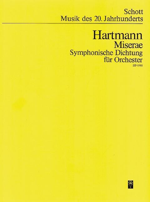 Miserae Poème symphonique 哈特曼．卡爾 詩曲 總譜 朔特版 | 小雅音樂 Hsiaoya Music
