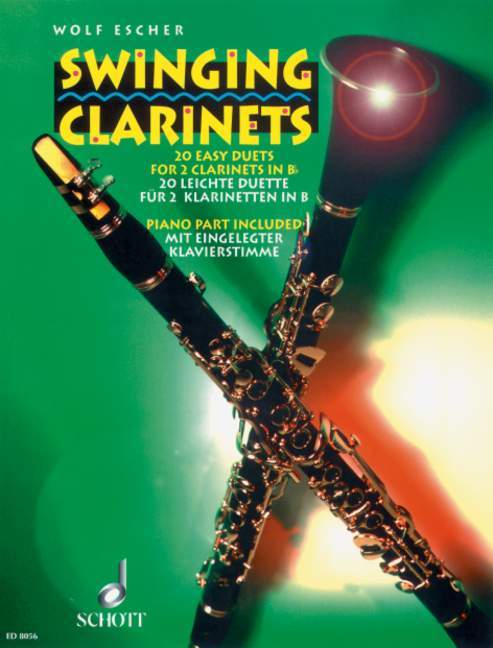 Swinging Clarinets 20 Easy Duets 搖擺樂 二重奏 豎笛 1把以上加鋼琴 朔特版 | 小雅音樂 Hsiaoya Music