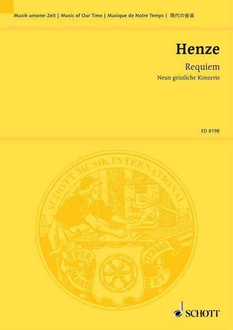 Requiem Neun geistliche Konzerte 亨采 安魂曲 協奏曲 總譜 朔特版 | 小雅音樂 Hsiaoya Music