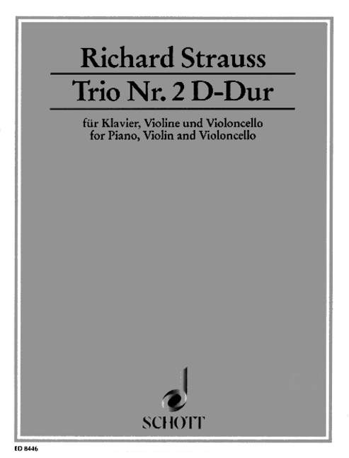 Trio No. 2 D major o. Op. AV. 53 for piano, violin and violoncello 史特勞斯理查 鋼琴三重奏大調小提琴大提琴 朔特版 | 小雅音樂 Hsiaoya Music