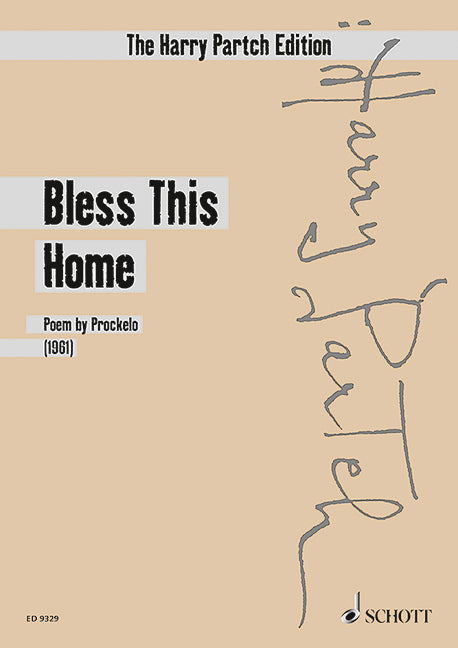 Bless This Home Poem by Vincenzo Prockelo 帕奇 總譜 朔特版 | 小雅音樂 Hsiaoya Music