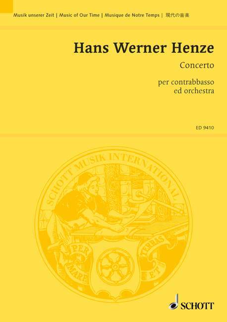Concerto per contrabbasso ed orchestra 亨采 協奏曲 管弦樂團 總譜 朔特版 | 小雅音樂 Hsiaoya Music