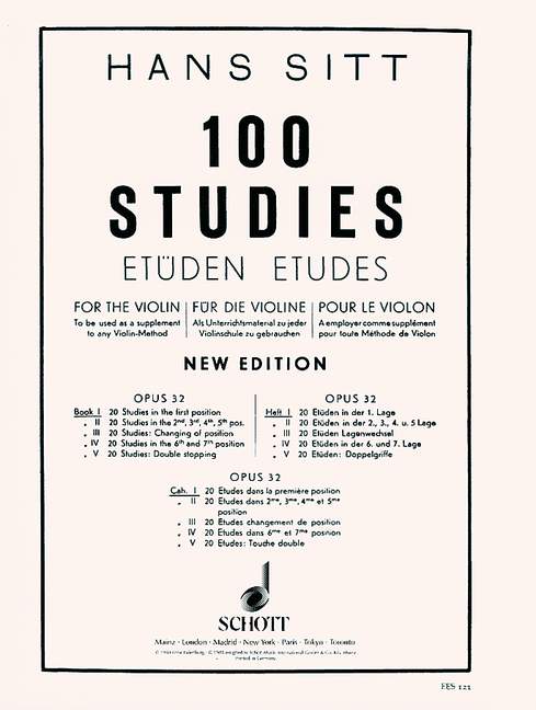 100 Studies op. 32 Heft 1 20 Studies in the first position 西特．漢斯 把位 小提琴練習曲 歐伊倫堡版 | 小雅音樂 Hsiaoya Music