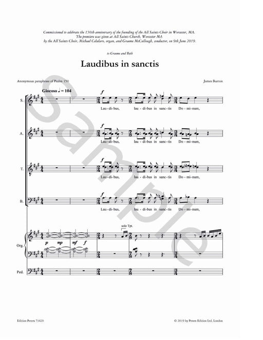 Laudibus in sanctis 彼得版 | 小雅音樂 Hsiaoya Music