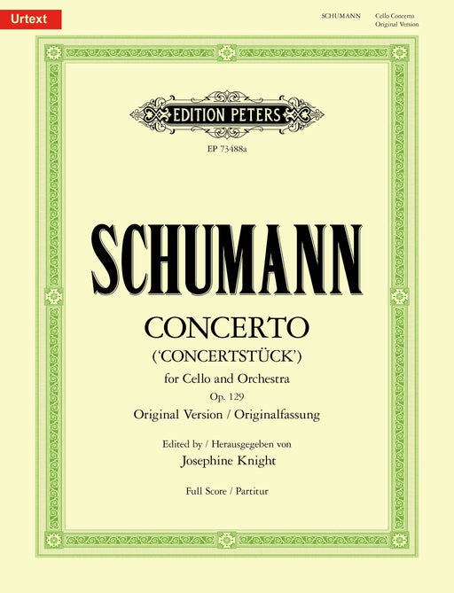 Concerto for Cello and Orchestra (Concertstück) – Original Version 舒曼羅伯特 協奏曲 大提琴 管弦樂團協奏曲 彼得版 | 小雅音樂 Hsiaoya Music