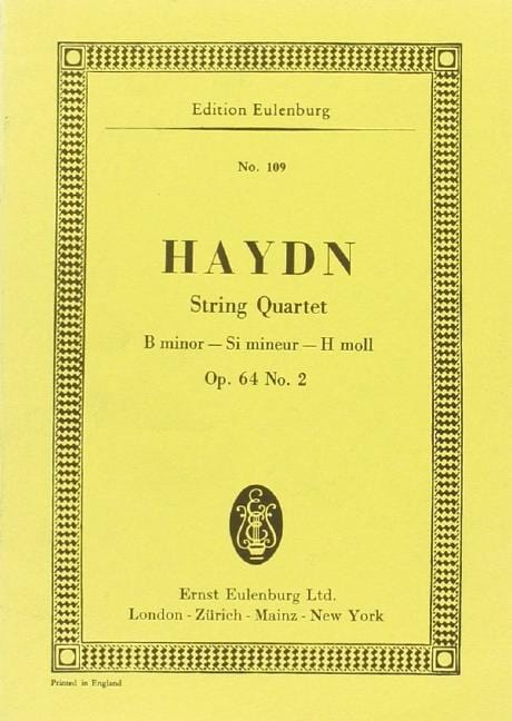 String Quartet B minor op. 64/2 Hob. III: 68 Tost Quartets II No. 6 海頓 弦樂四重奏小調 四重奏 總譜 歐伊倫堡版 | 小雅音樂 Hsiaoya Music
