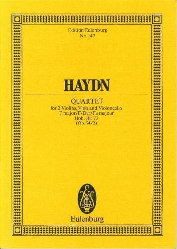 String Quartet F major op. 74/2 Hob. III: 73 Appony-Quartet No. 5 海頓 弦樂四重奏大調 四重奏 總譜 歐伊倫堡版 | 小雅音樂 Hsiaoya Music