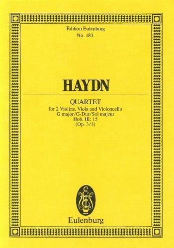 String Quartet G major op. 3/3 Hob. III: 15 Dudelsack-Menuett 海頓 弦樂四重奏大調 總譜 歐伊倫堡版 | 小雅音樂 Hsiaoya Music