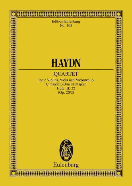 String Quartet C major op. 20/2 Hob. III: 32 Sun Quartets No. 2 海頓 弦樂四重奏大調 四重奏 總譜 歐伊倫堡版 | 小雅音樂 Hsiaoya Music