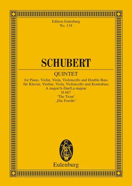Quintet A major op. 114 D 667 The Trout 舒伯特 五重奏大調 總譜 歐伊倫堡版 | 小雅音樂 Hsiaoya Music