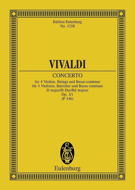 L'Estro Armonico op. 3/1 RV 549 / PV 146 Concerto grosso D major 韋瓦第 和諧的靈感 大協奏曲大調 總譜 歐伊倫堡版 | 小雅音樂 Hsiaoya Music