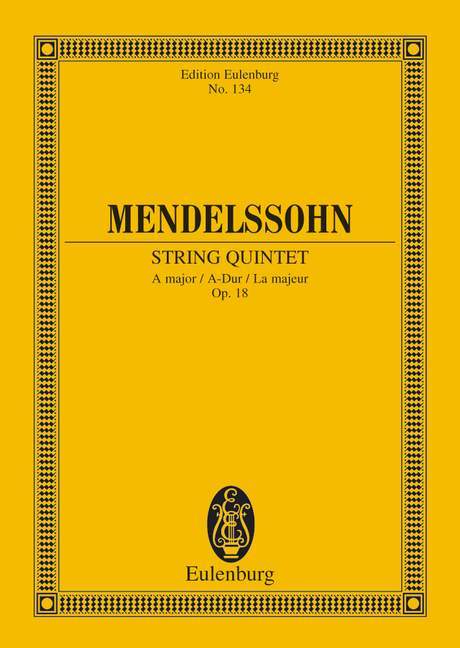 String Quintet A major op. 18 孟德爾頌．菲利克斯 弦樂五重奏大調 總譜 歐伊倫堡版 | 小雅音樂 Hsiaoya Music