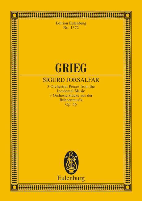 Sigurd Jorsalfar op. 56 3 Orchestral Pieces from the Incidental Music 葛利格 管弦樂團 小品 配樂 總譜 歐伊倫堡版 | 小雅音樂 Hsiaoya Music