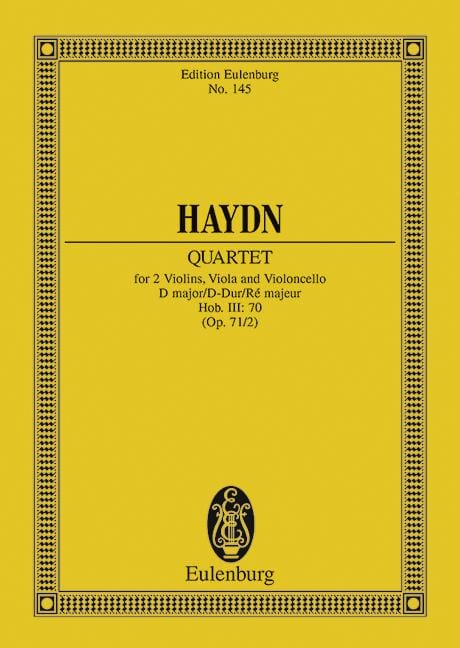 String Quartet D major op. 71/2 Hob. III: 70 Appony-Quartet No. 2 海頓 弦樂四重奏大調 四重奏 總譜 歐伊倫堡版 | 小雅音樂 Hsiaoya Music