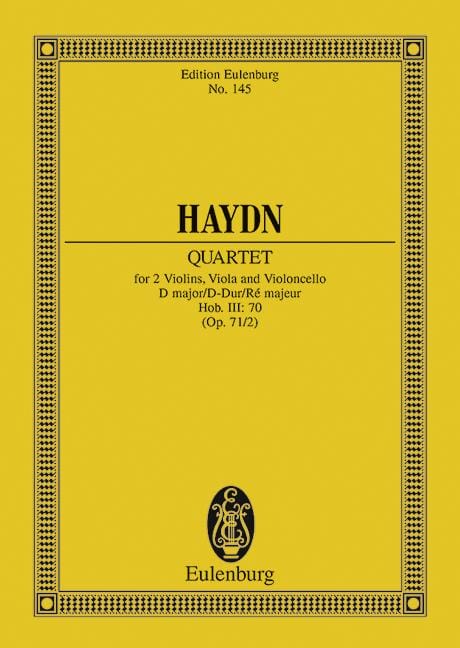 String Quartet D major op. 71/2 Hob. III: 70 Appony-Quartet No. 2 海頓 弦樂四重奏大調 四重奏 總譜 歐伊倫堡版 | 小雅音樂 Hsiaoya Music