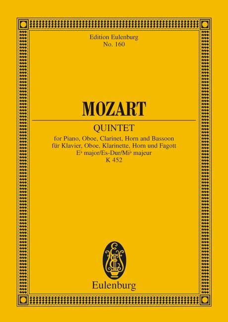 Quintet Eb major KV 452 莫札特 五重奏大調 總譜 歐伊倫堡版 | 小雅音樂 Hsiaoya Music
