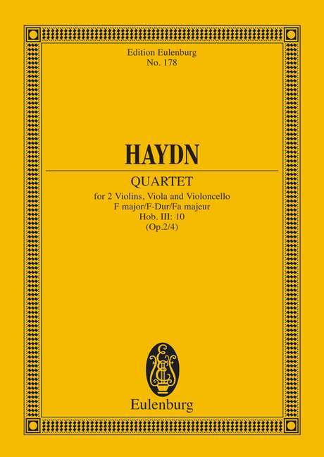 String Quartet F major op. 2/4 Hob. III: 10 海頓 弦樂四重奏大調 總譜 歐伊倫堡版 | 小雅音樂 Hsiaoya Music