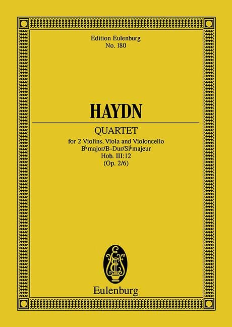 String Quartet Bb major op. 2/6 Hob. III: 12 海頓 弦樂四重奏大調 總譜 歐伊倫堡版 | 小雅音樂 Hsiaoya Music