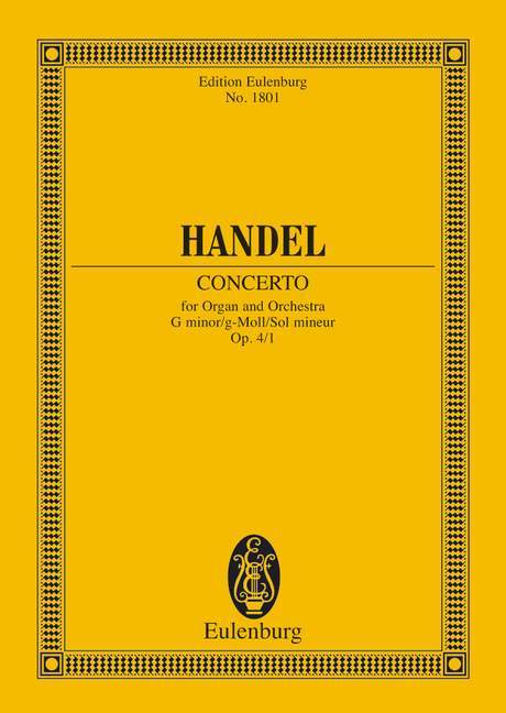 Organ concerto No. 1 G minor op. 4/1 HWV 289 韓德爾 管風琴協奏曲 小調 總譜 歐伊倫堡版 | 小雅音樂 Hsiaoya Music