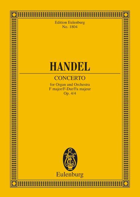 Organ concerto No. 4 F major op. 4/4 HWV 292 韓德爾 管風琴協奏曲 大調 總譜 歐伊倫堡版 | 小雅音樂 Hsiaoya Music