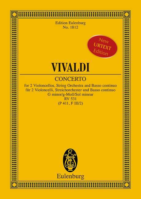Concerto G minor RV 531 (P 411, F III/2) 韋瓦第 協奏曲小調 總譜 歐伊倫堡版 | 小雅音樂 Hsiaoya Music