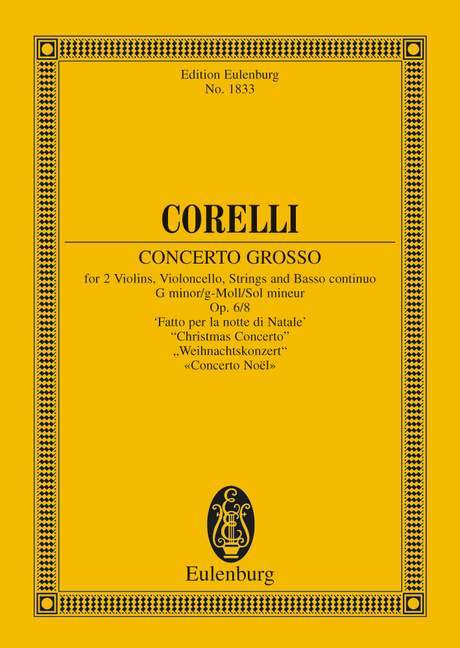 Concerto grosso G minor op. 6/8 Christmas Concerto 柯雷里阿爾坎傑羅 大協奏曲小調 協奏曲 總譜 歐伊倫堡版 | 小雅音樂 Hsiaoya Music