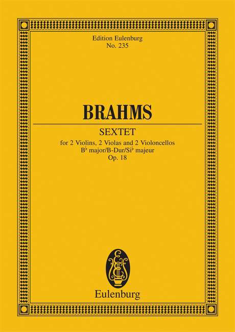Sextet Bb major op. 18 布拉姆斯 六重奏大調 總譜 歐伊倫堡版 | 小雅音樂 Hsiaoya Music