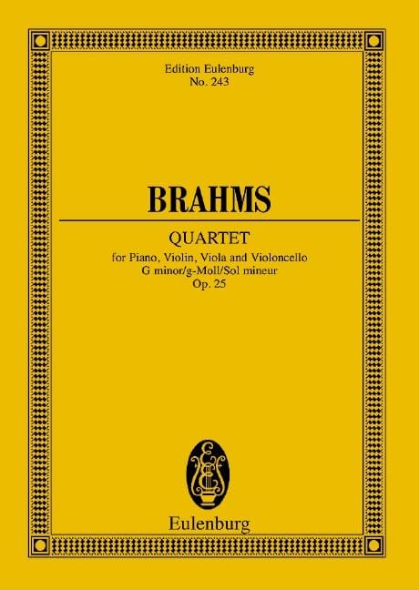 Piano Quartet G minor op. 25 布拉姆斯 鋼琴四重奏小調 總譜 歐伊倫堡版 | 小雅音樂 Hsiaoya Music