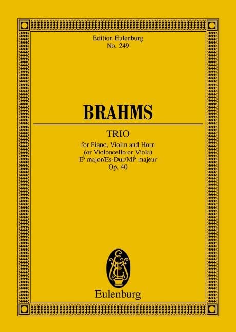 Trio Eb major op. 40 布拉姆斯 三重奏大調 總譜 歐伊倫堡版 | 小雅音樂 Hsiaoya Music