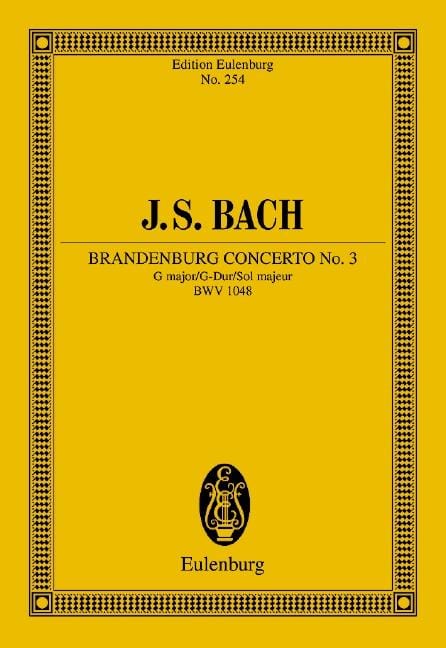 Brandenburg Concerto No. 3 G major BWV 1048 巴赫約翰‧瑟巴斯提安 布蘭登堡協奏曲 大調 總譜 歐伊倫堡版 | 小雅音樂 Hsiaoya Music