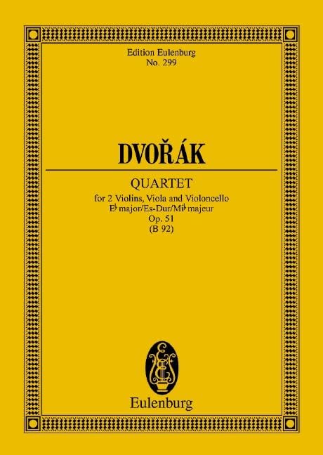 String Quartet Eb major op. 51 B 92 德弗札克 弦樂四重奏大調 總譜 歐伊倫堡版 | 小雅音樂 Hsiaoya Music