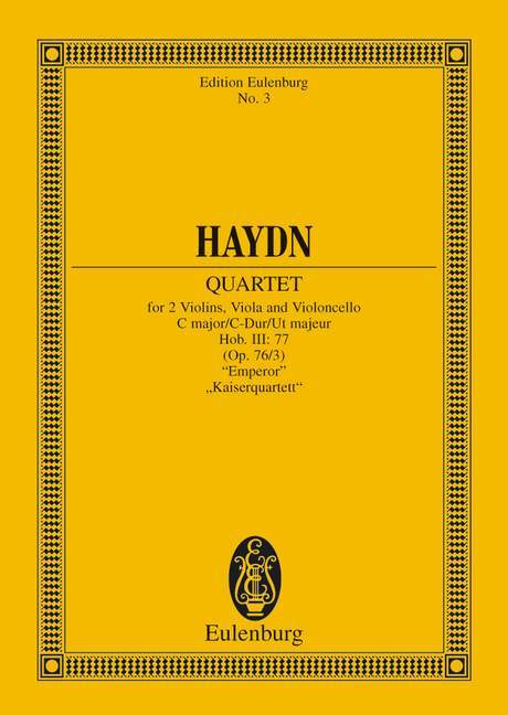 String Quartet C major, Emperor op. 76/3 Hob. III: 77 Erdödy-Quartet No. 3 海頓 弦樂四重奏大調 四重奏 總譜 歐伊倫堡版 | 小雅音樂 Hsiaoya Music