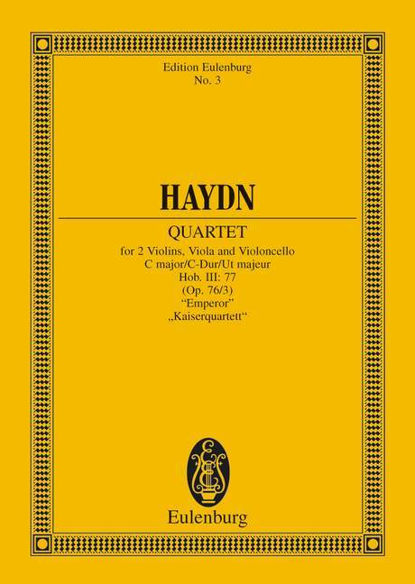 String Quartet C major, Emperor op. 76/3 Hob. III: 77 Erdödy-Quartet No. 3 海頓 弦樂四重奏大調 四重奏 總譜 歐伊倫堡版 | 小雅音樂 Hsiaoya Music