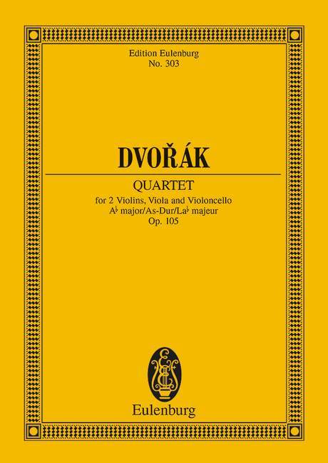 String Quartet Ab major op. 105 B 193 德弗札克 弦樂四重奏大調 總譜 歐伊倫堡版 | 小雅音樂 Hsiaoya Music