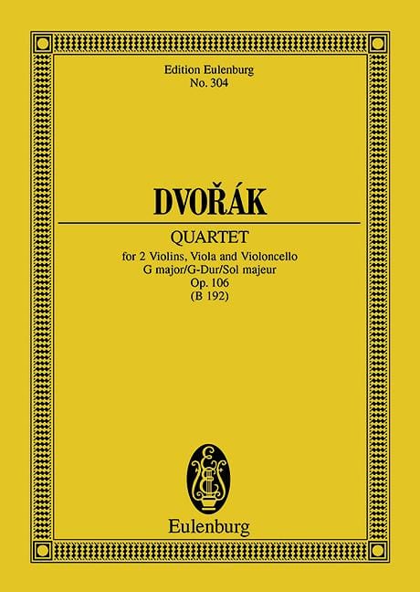 String Quartet G major op. 106 B 192 德弗札克 弦樂四重奏大調 總譜 歐伊倫堡版 | 小雅音樂 Hsiaoya Music