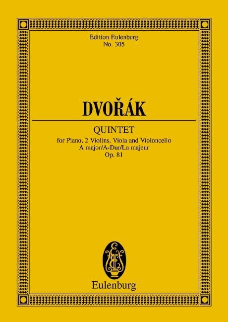 Quintet A major op. 81 B 155 德弗札克 五重奏大調 總譜 歐伊倫堡版 | 小雅音樂 Hsiaoya Music