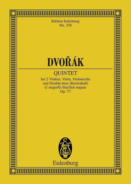 String Quintet G major op. 77 B 49 德弗札克 弦樂五重奏大調 總譜 歐伊倫堡版 | 小雅音樂 Hsiaoya Music