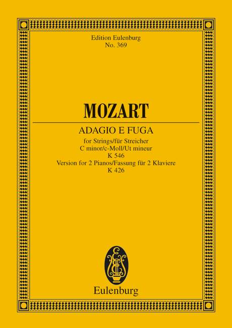 Adagio and Fugue C minor KV 546 莫札特 慢板復格曲小調 總譜 歐伊倫堡版 | 小雅音樂 Hsiaoya Music