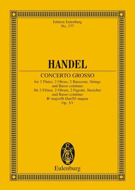 Concerto grosso Bb major op. 3/1 HWV 312 Oboe Concerto 韓德爾 大協奏曲大調 雙簧管協奏曲 總譜 歐伊倫堡版 | 小雅音樂 Hsiaoya Music