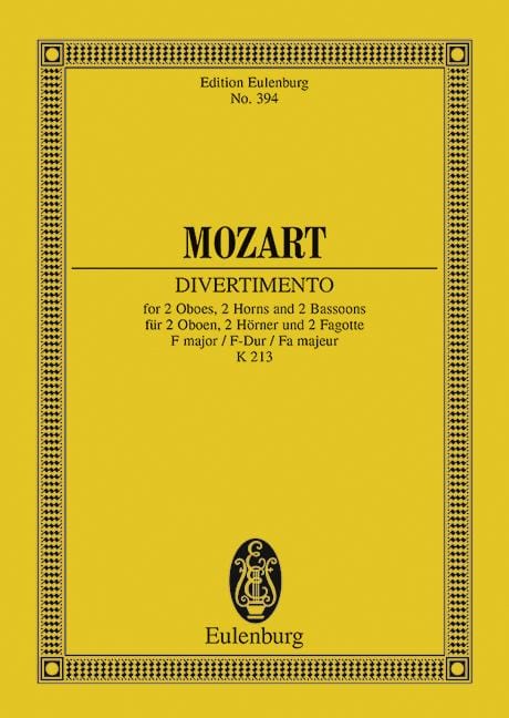 Divertimento No. 8 F major KV 213 莫札特 嬉遊曲 大調 總譜 歐伊倫堡版 | 小雅音樂 Hsiaoya Music