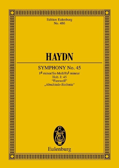 Symphony No. 45 F# minor Hob. I: 45 Farewell 海頓 交響曲 小調 總譜 歐伊倫堡版 | 小雅音樂 Hsiaoya Music