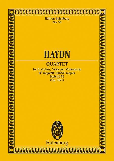 String Quartet Bb major, L'Aurore op. 76/4 Hob. III: 78 Erdödy-Quartet No. 4 海頓 弦樂四重奏大調 四重奏 總譜 歐伊倫堡版 | 小雅音樂 Hsiaoya Music