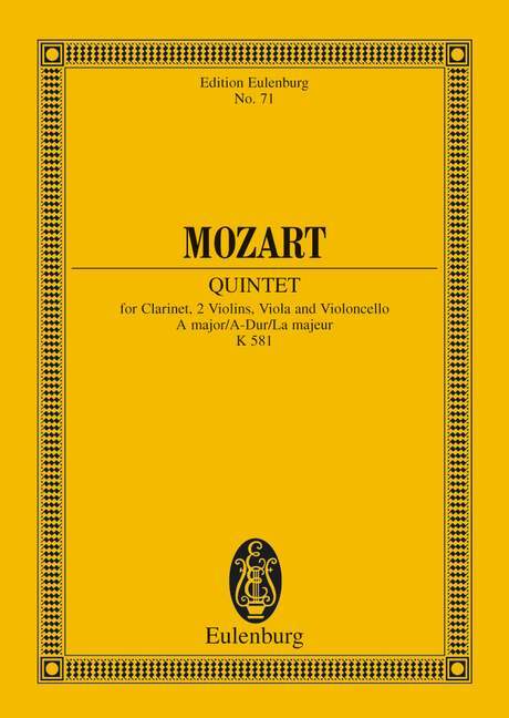 Quintet A major KV 581 莫札特 五重奏大調 總譜 歐伊倫堡版 | 小雅音樂 Hsiaoya Music